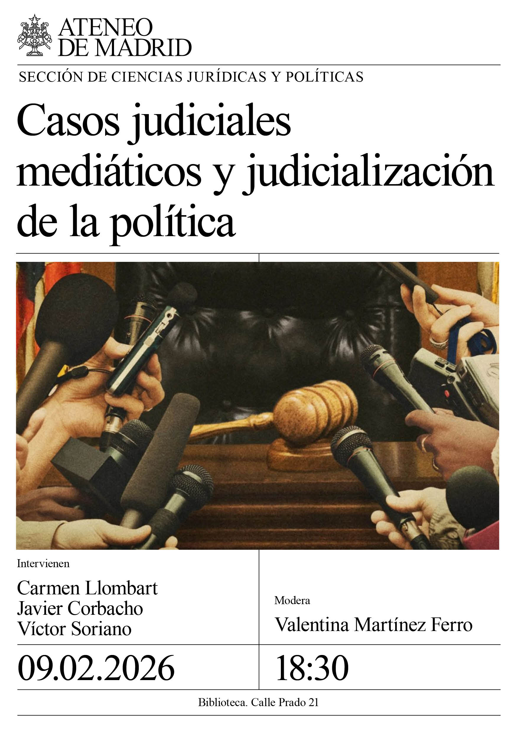 Víctor Soriano interviene en el Ateneo de Madrid el 9 de febrero